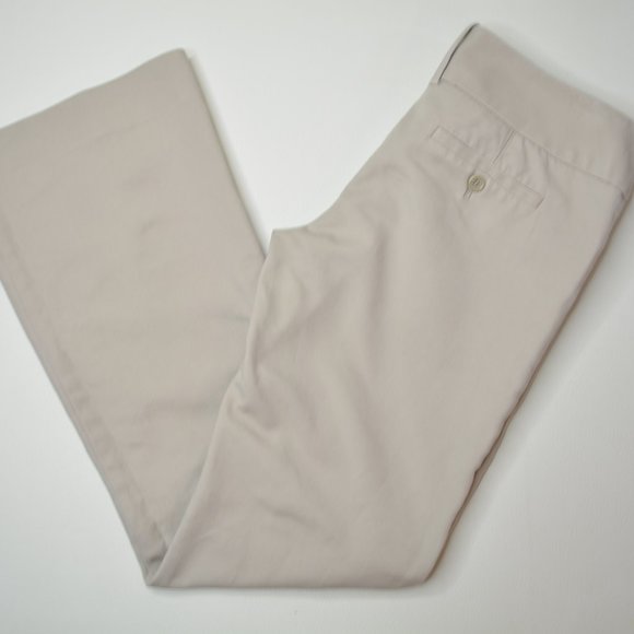LIMITED Size 6 Women DREW FIT Tan STRETCH Flare Leg TROUSER Chino LOW Rise PANTS - Picture 1 of 6